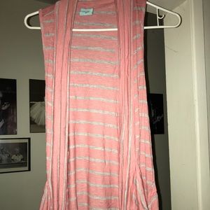 Pink & gray strip cardigan